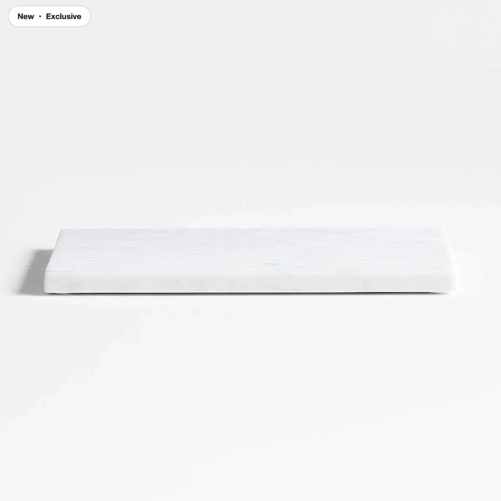Crate & Barrel Carmen White Marble Vanity Tray